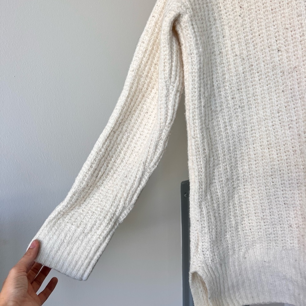 Anthropologie Merino Wool Blend Cream Knit Button Down Cardigan- M - Picture 7 of 8